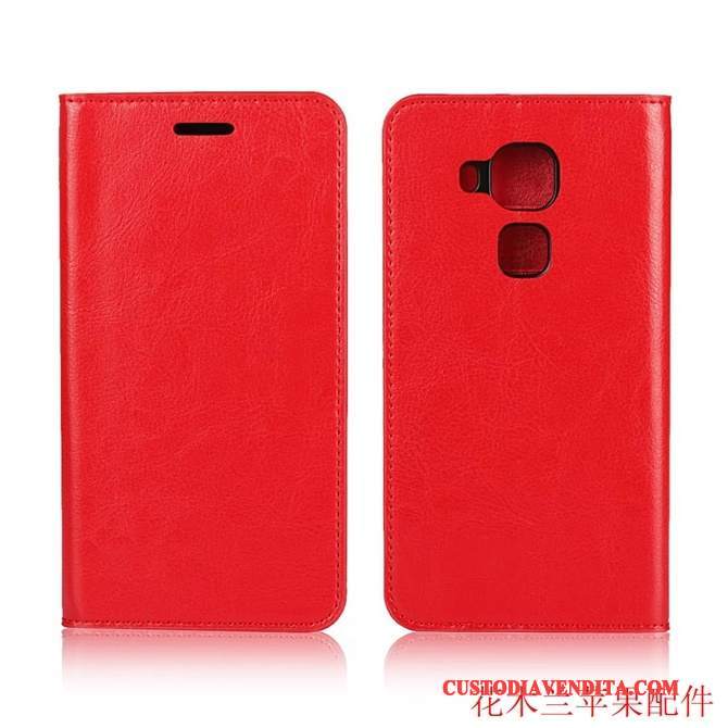 Custodia Huawei G9 Plus Pelle Telefono Rosso, Cover Huawei G9 Plus Folio Anti-caduta