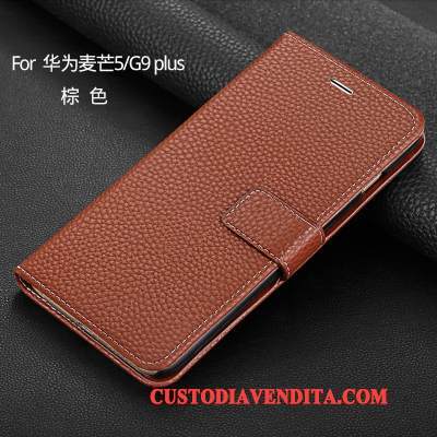 Custodia Huawei G9 Plus Portafoglio Marrone Tutto Incluso, Cover Huawei G9 Plus Pelle Telefono