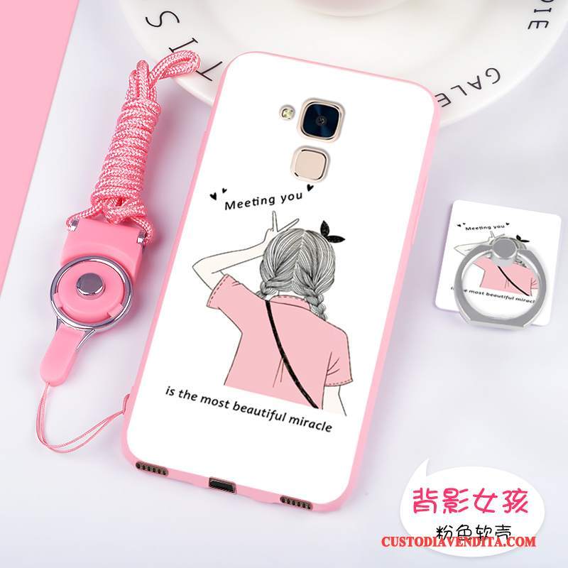 Custodia Huawei G9 Plus Protezione Morbidotelefono, Cover Huawei G9 Plus Cartone Animato Anti-caduta Rosa