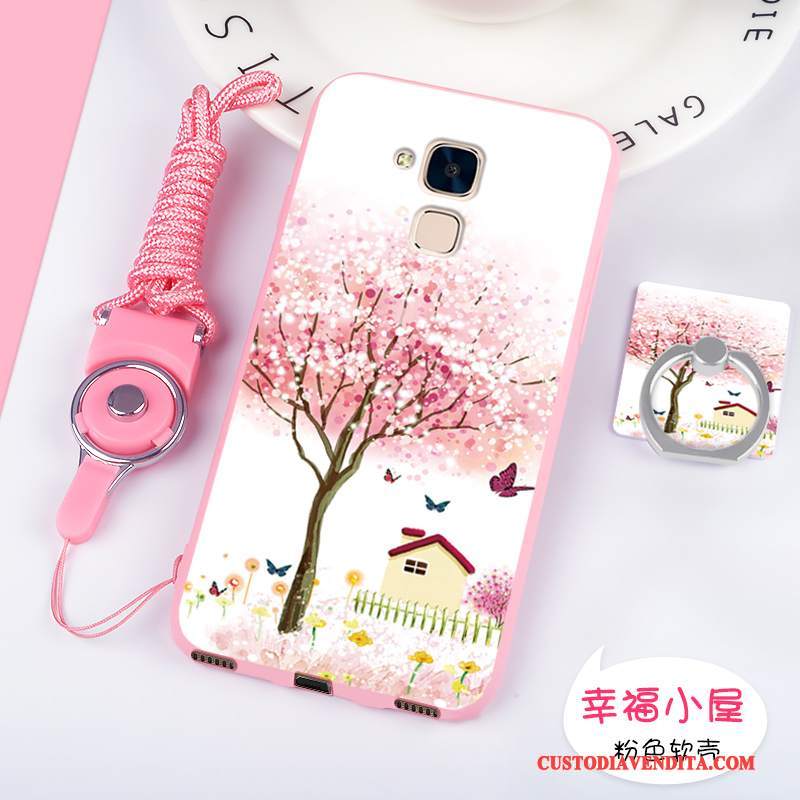 Custodia Huawei G9 Plus Protezione Morbidotelefono, Cover Huawei G9 Plus Cartone Animato Anti-caduta Rosa