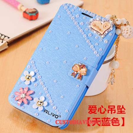 Custodia Huawei G9 Plus Protezione Telefono Tendenza, Cover Huawei G9 Plus Strass Blu Chiaro Anti-caduta