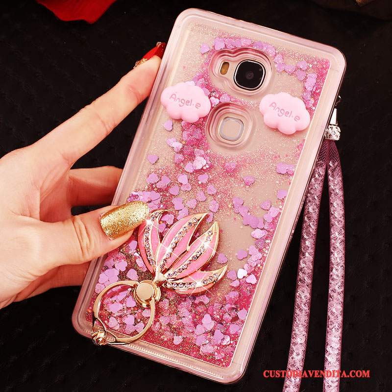 Custodia Huawei G9 Plus Protezione Tendenzatelefono, Cover Huawei G9 Plus Strass Ring Porpora