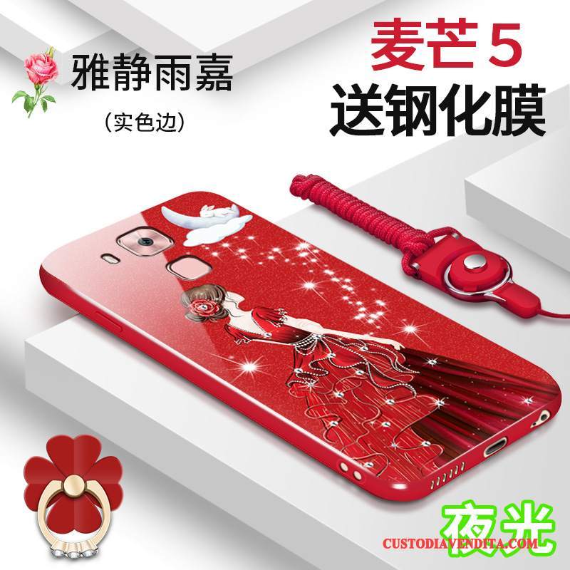 Custodia Huawei G9 Plus Silicone Anti-caduta Rosso, Cover Huawei G9 Plus Tendenza Morbido