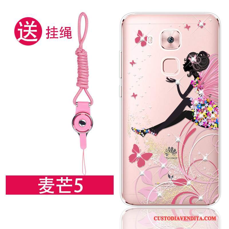 Custodia Huawei G9 Plus Silicone Morbido Rosa, Cover Huawei G9 Plus Anti-cadutatelefono