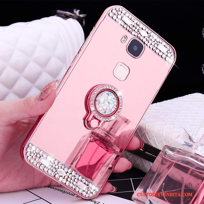 Custodia Huawei G9 Plus Telaio Metallo, Cover Huawei G9 Plus Oro Rosa