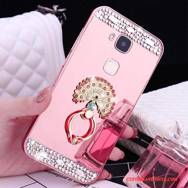 Custodia Huawei G9 Plus Telaio Metallo, Cover Huawei G9 Plus Oro Rosa