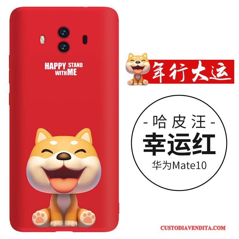 Custodia Huawei Mate 10 Cartone Animato Bello Rosso, Cover Huawei Mate 10 Silicone Telefono Anti-caduta