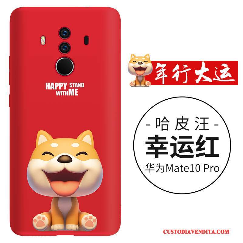 Custodia Huawei Mate 10 Cartone Animato Bello Rosso, Cover Huawei Mate 10 Silicone Telefono Anti-caduta