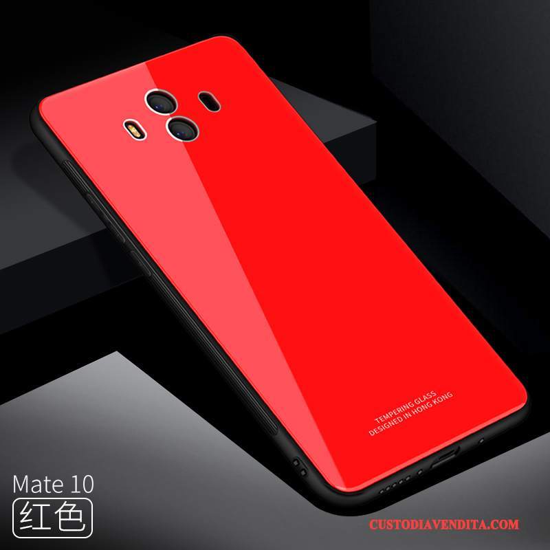 Custodia Huawei Mate 10 Colore Rosso Vetro, Cover Huawei Mate 10 Silicone Anti-cadutatelefono