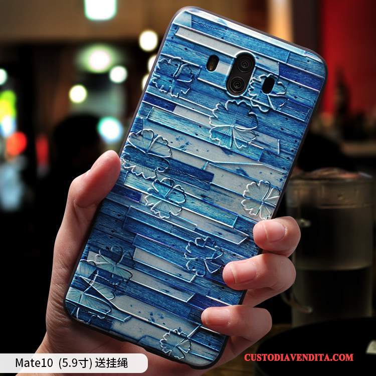 Custodia Huawei Mate 10 Creativo Morbido Tendenza, Cover Huawei Mate 10 Silicone Blu Tutto Incluso