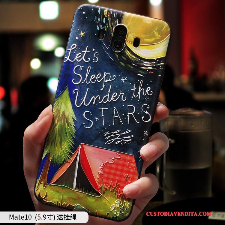 Custodia Huawei Mate 10 Creativo Tutto Incluso Anti-caduta, Cover Huawei Mate 10 Silicone Telefono Porpora