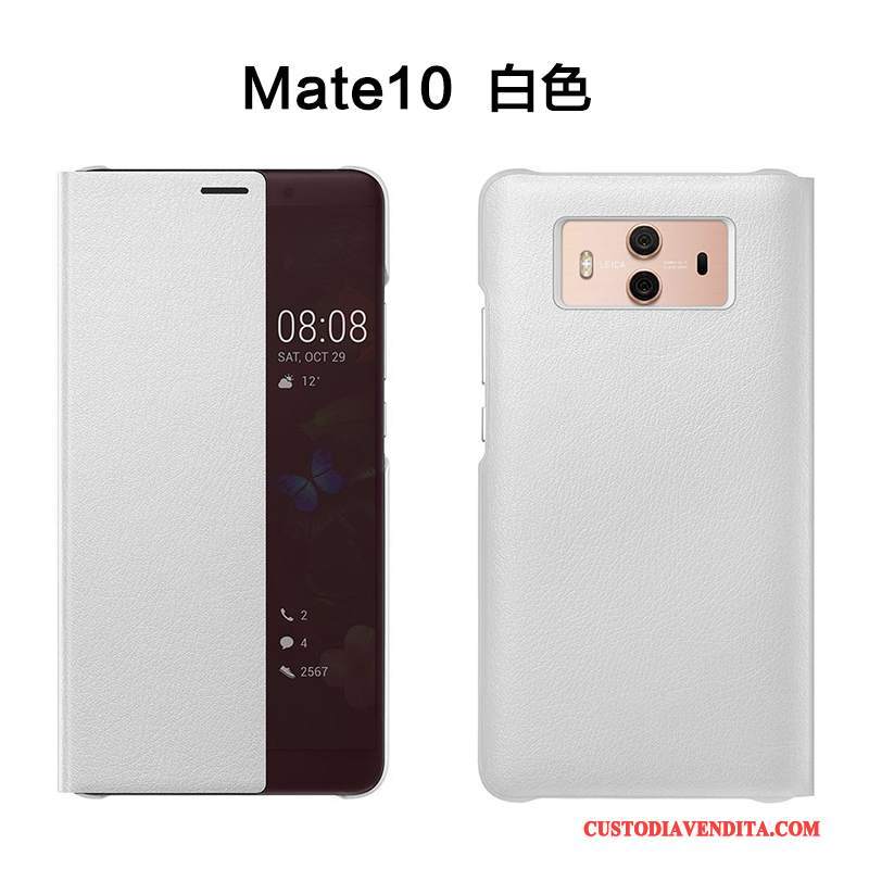 Custodia Huawei Mate 10 Folio Anti-caduta Oro, Cover Huawei Mate 10 Pelle Telefono