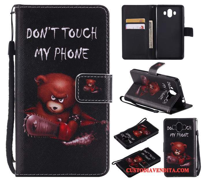 Custodia Huawei Mate 10 Folio Anti-caduta Rosso, Cover Huawei Mate 10 Pelle Telefono