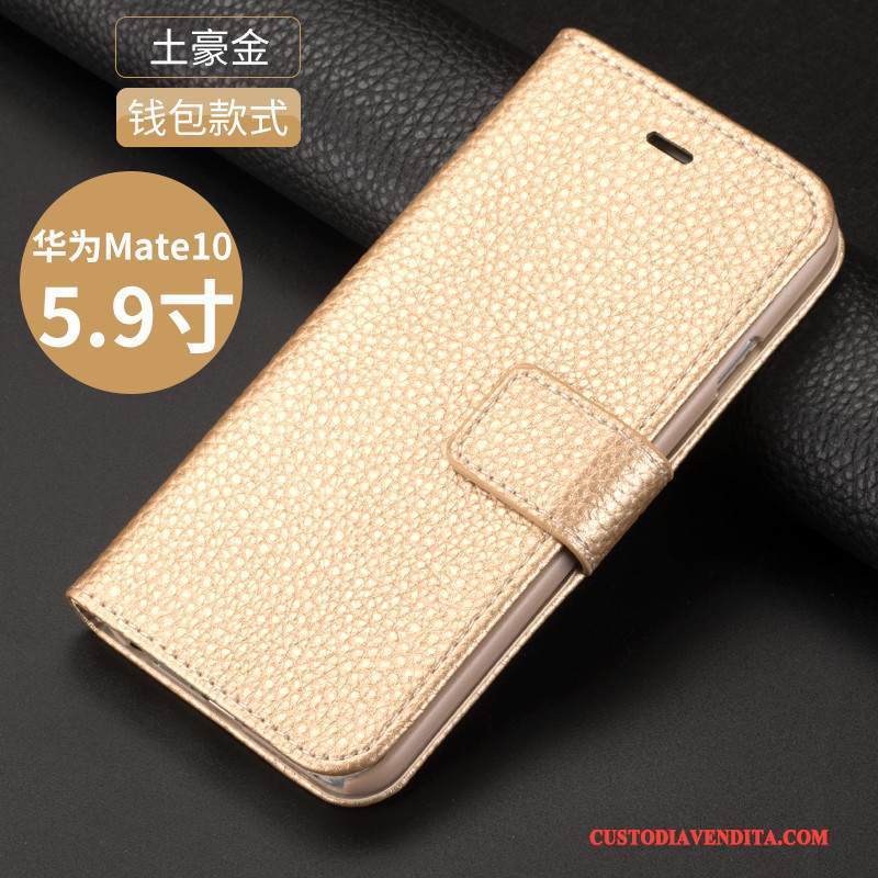 Custodia Huawei Mate 10 Folio Nerotelefono, Cover Huawei Mate 10 Pelle Tutto Incluso Anti-caduta