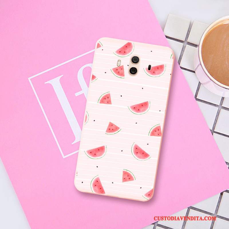 Custodia Huawei Mate 10 Goffratura Macchiatitelefono, Cover Huawei Mate 10 Silicone Rosa Morbido