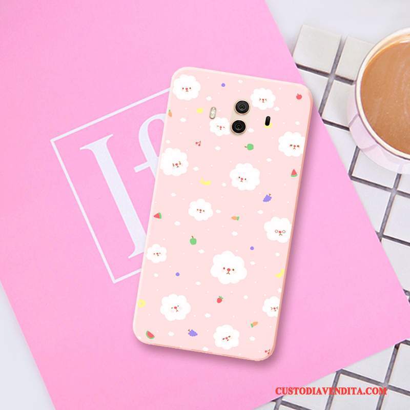 Custodia Huawei Mate 10 Goffratura Macchiatitelefono, Cover Huawei Mate 10 Silicone Rosa Morbido