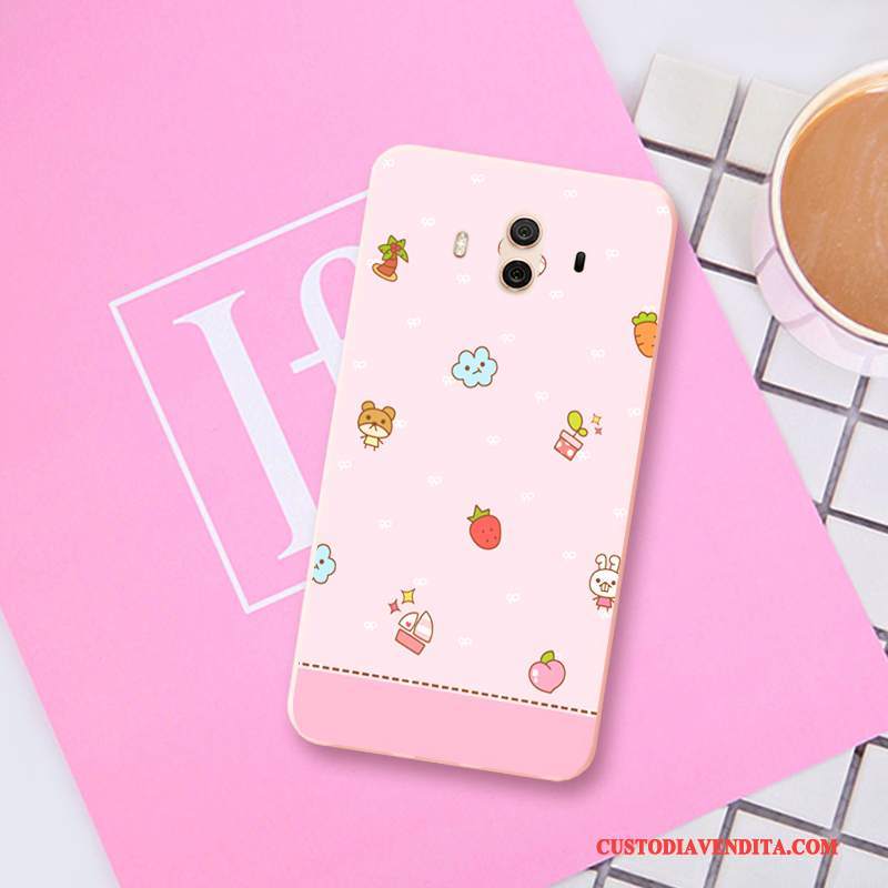 Custodia Huawei Mate 10 Goffratura Macchiatitelefono, Cover Huawei Mate 10 Silicone Rosa Morbido