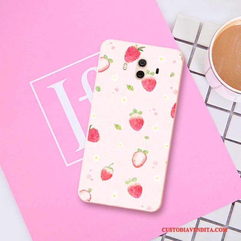 Custodia Huawei Mate 10 Goffratura Macchiatitelefono, Cover Huawei Mate 10 Silicone Rosa Morbido