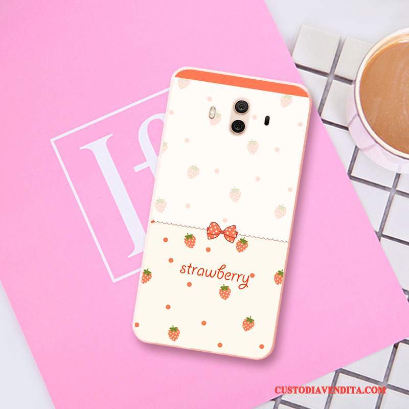 Custodia Huawei Mate 10 Goffratura Macchiatitelefono, Cover Huawei Mate 10 Silicone Rosa Morbido