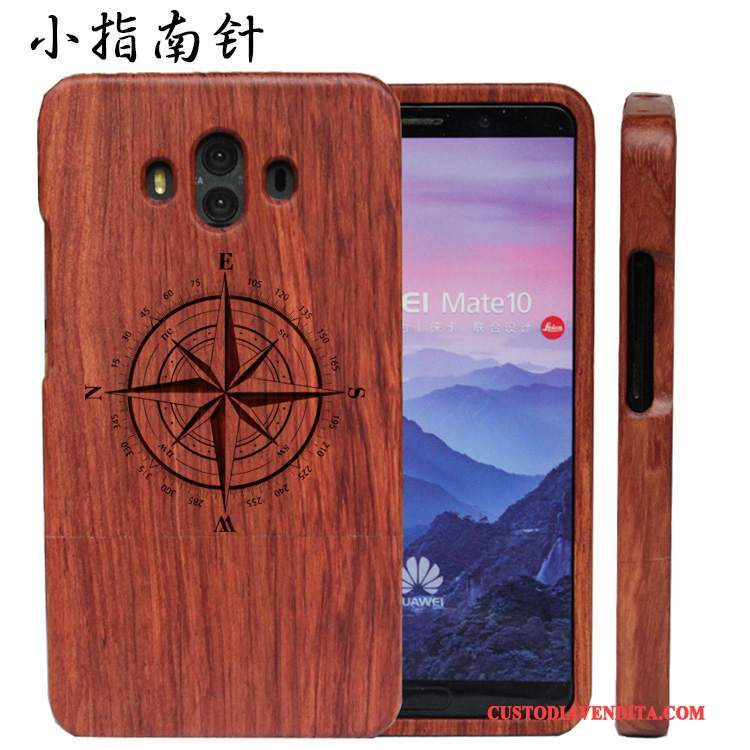 Custodia Huawei Mate 10 Legno Massello Difficile Lusso, Cover Huawei Mate 10 Protezione Telefono Legno