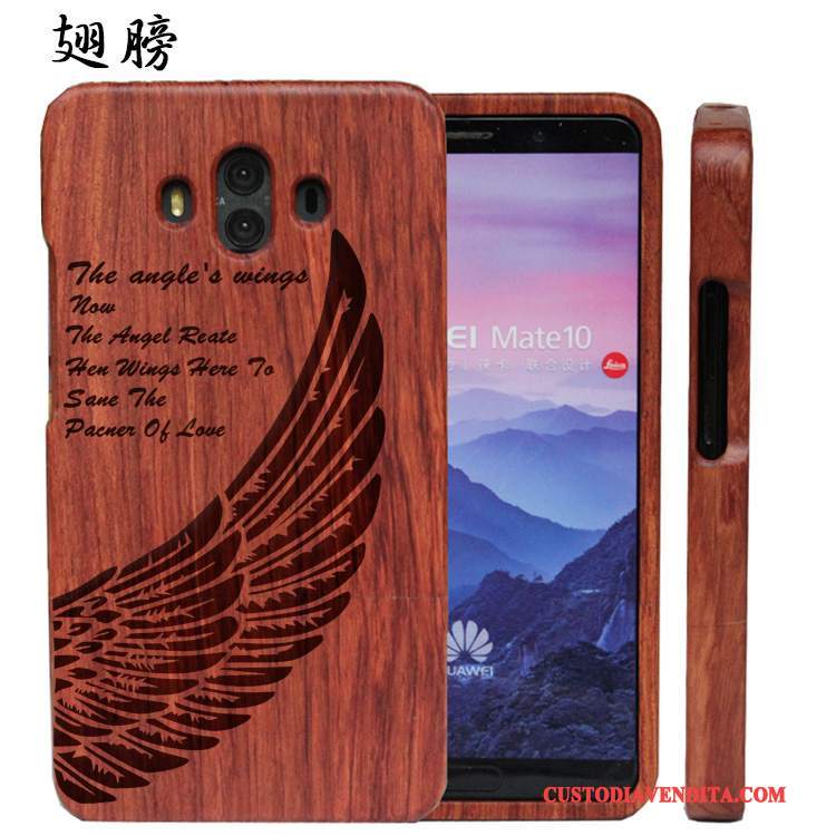 Custodia Huawei Mate 10 Legno Massello Difficile Lusso, Cover Huawei Mate 10 Protezione Telefono Legno