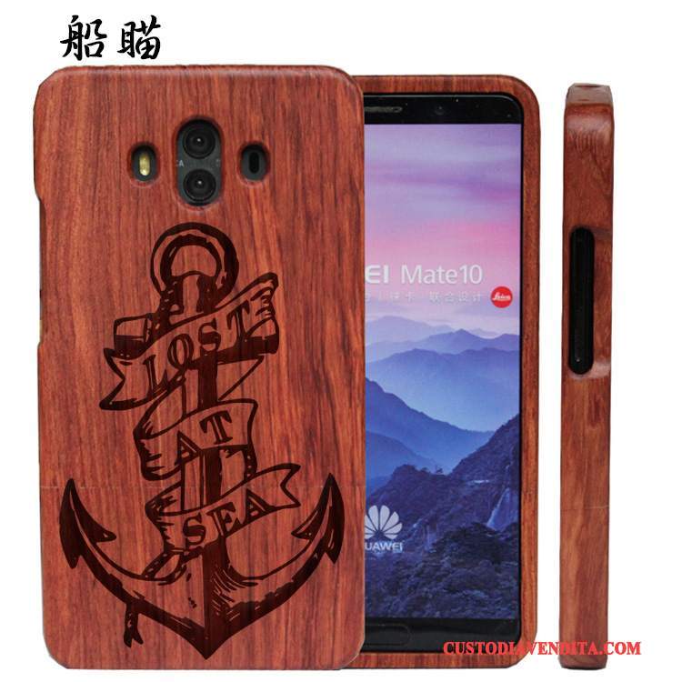 Custodia Huawei Mate 10 Legno Massello Difficile Lusso, Cover Huawei Mate 10 Protezione Telefono Legno