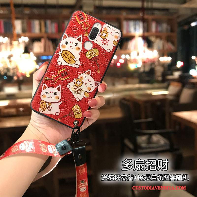 Custodia Huawei Mate 10 Lite Cartone Animato Di Personalità Corti, Cover Huawei Mate 10 Lite Silicone Gattino Bello