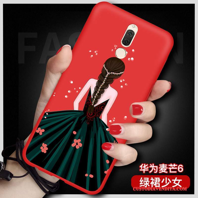 Custodia Huawei Mate 10 Lite Cartone Animato Morbidotelefono, Cover Huawei Mate 10 Lite Protezione Rosso Ornamenti Appesi