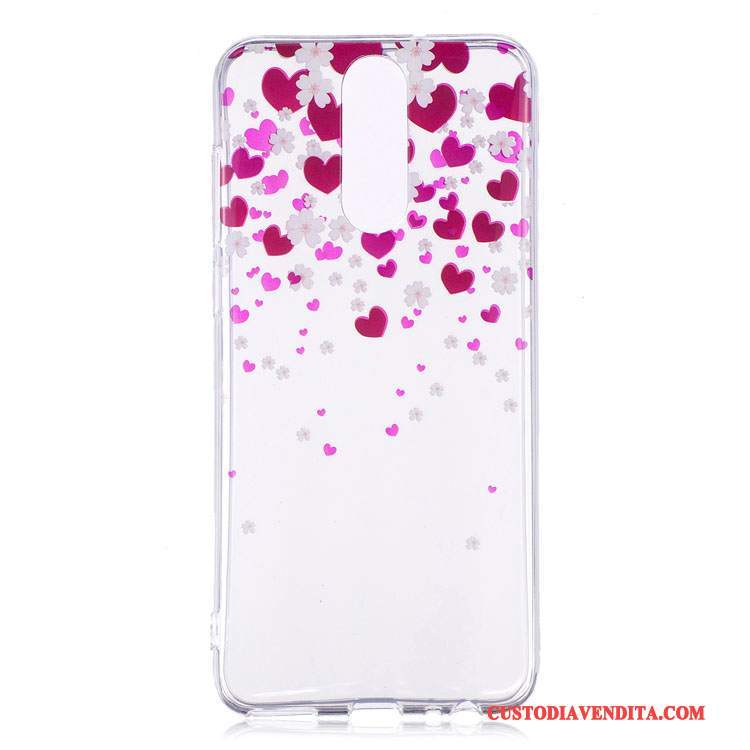 Custodia Huawei Mate 10 Lite Cartone Animato Trasparente Tutto Incluso, Cover Huawei Mate 10 Lite Protezione Anti-caduta Porpora