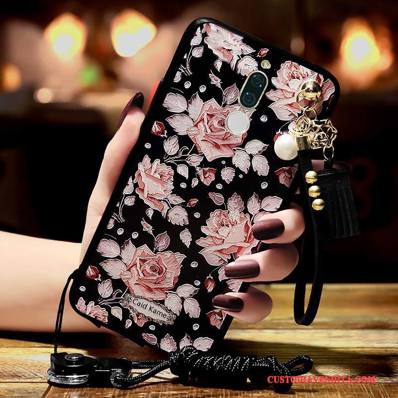 Custodia Huawei Mate 10 Lite Colore Morbido Ornamenti Appesi, Cover Huawei Mate 10 Lite Goffratura Telefono