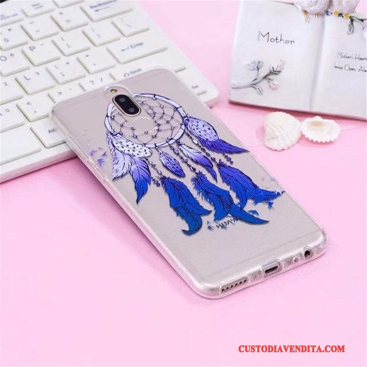 Custodia Huawei Mate 10 Lite Colore Sottile Morbido, Cover Huawei Mate 10 Lite Silicone Rosatelefono