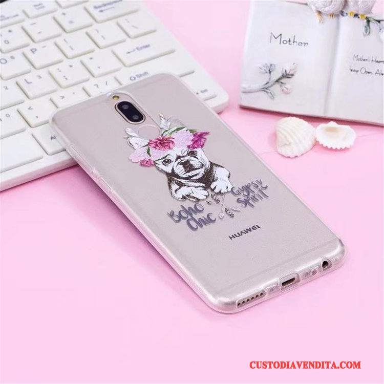 Custodia Huawei Mate 10 Lite Colore Sottile Morbido, Cover Huawei Mate 10 Lite Silicone Rosatelefono