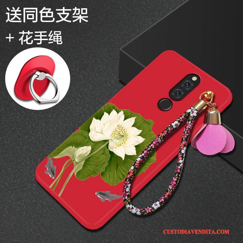 Custodia Huawei Mate 10 Lite Creativo Telefono Anti-caduta, Cover Huawei Mate 10 Lite Silicone Rosso Morbido