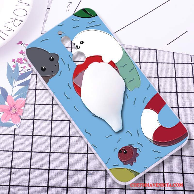 Custodia Huawei Mate 10 Lite Creativo Tridimensionale Morbido, Cover Huawei Mate 10 Lite Silicone Anti-caduta Nero