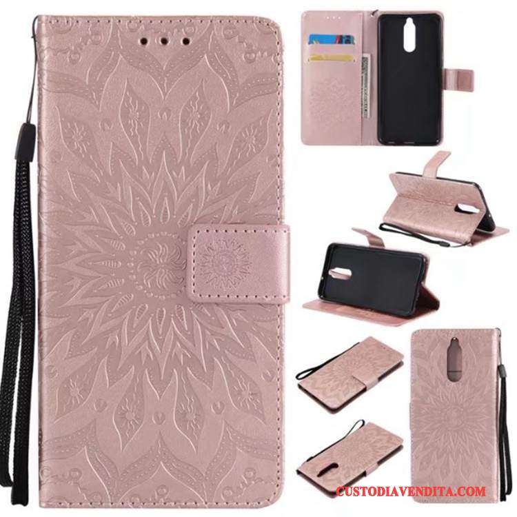 Custodia Huawei Mate 10 Lite Pelle Colore Profondo Morbido, Cover Huawei Mate 10 Lite Folio Carta Anti-caduta