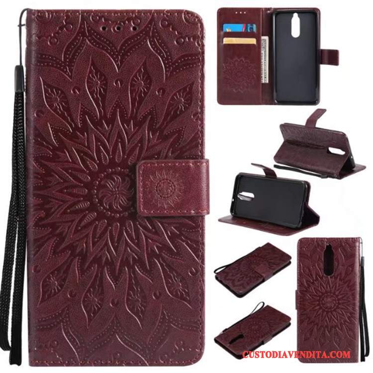 Custodia Huawei Mate 10 Lite Pelle Colore Profondo Morbido, Cover Huawei Mate 10 Lite Folio Carta Anti-caduta