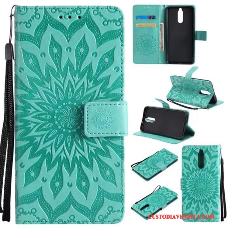 Custodia Huawei Mate 10 Lite Pelle Colore Profondo Morbido, Cover Huawei Mate 10 Lite Folio Carta Anti-caduta