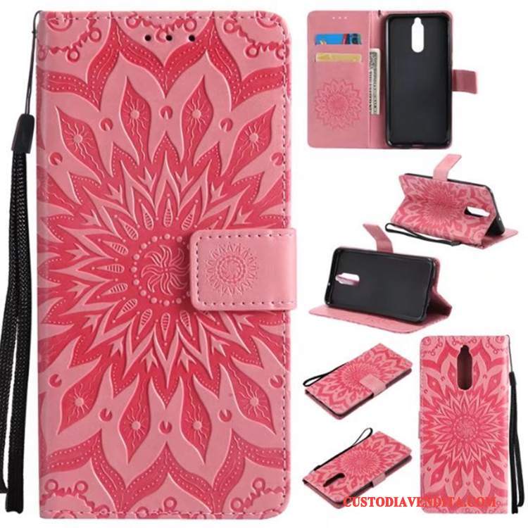 Custodia Huawei Mate 10 Lite Pelle Colore Profondo Morbido, Cover Huawei Mate 10 Lite Folio Carta Anti-caduta