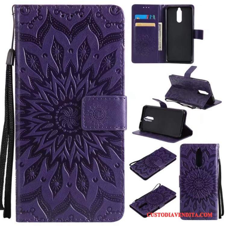 Custodia Huawei Mate 10 Lite Pelle Colore Profondo Morbido, Cover Huawei Mate 10 Lite Folio Carta Anti-caduta