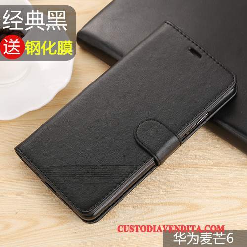 Custodia Huawei Mate 10 Lite Pelle Morbido Marrone, Cover Huawei Mate 10 Lite Folio Telefono