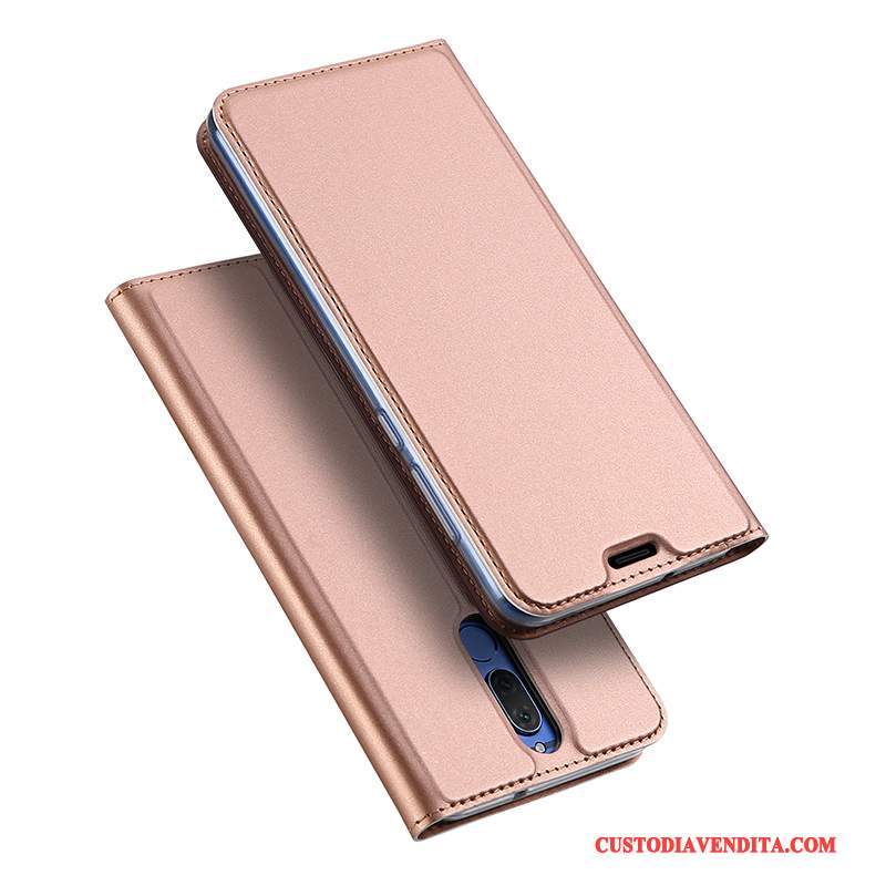 Custodia Huawei Mate 10 Lite Pelle Telefono Oro, Cover Huawei Mate 10 Lite Folio Anti-caduta