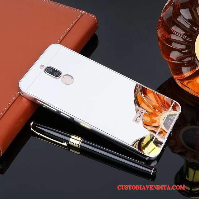 Custodia Huawei Mate 10 Lite Protezione Coperchio Posteriore Telaio, Cover Huawei Mate 10 Lite Specchio Argento