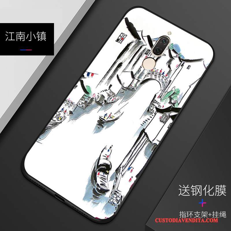 Custodia Huawei Mate 10 Lite Protezione Personalizza Macchiati, Cover Huawei Mate 10 Lite Goffratura Bianco Anti-caduta