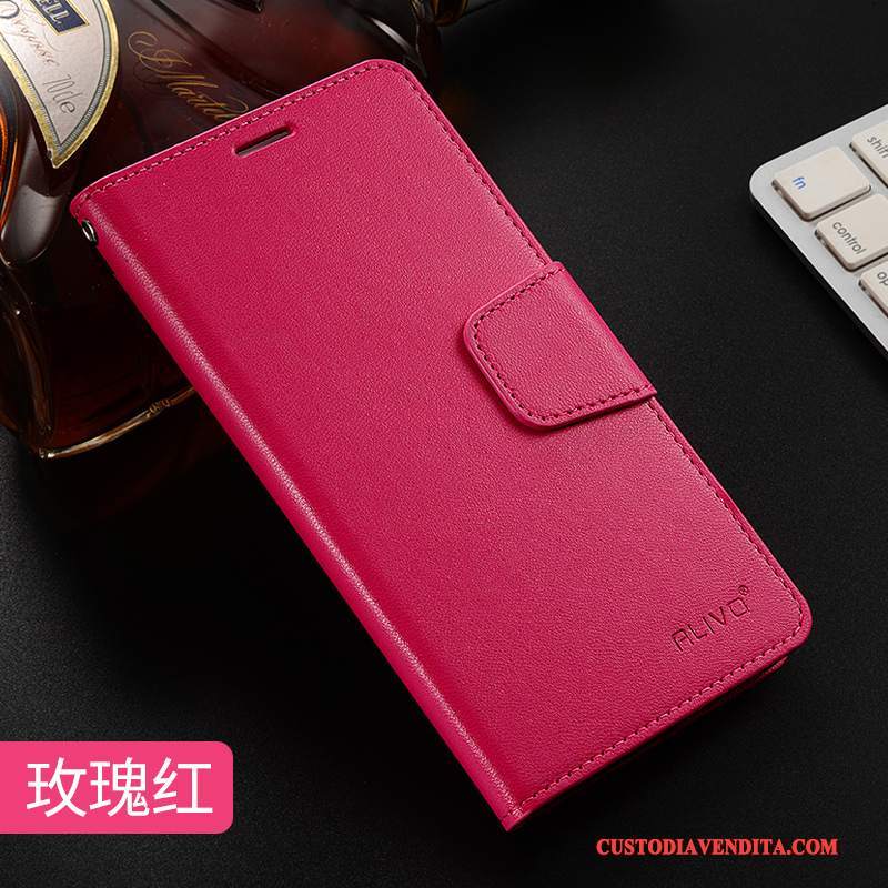 Custodia Huawei Mate 10 Lite Silicone Anti-caduta Morbido, Cover Huawei Mate 10 Lite Folio Tendenza Rosso