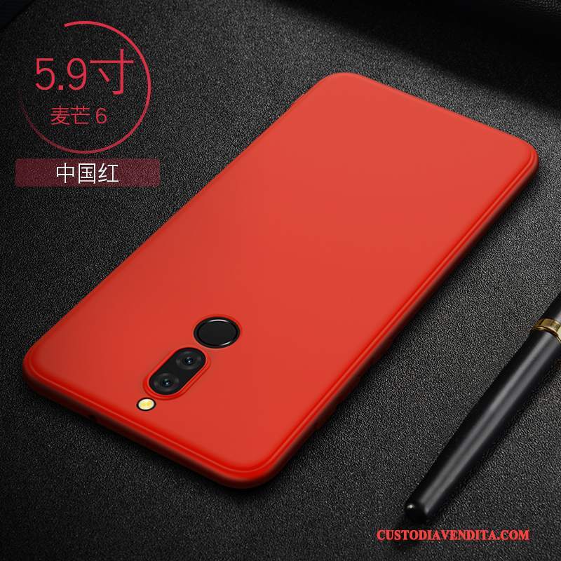 Custodia Huawei Mate 10 Lite Silicone Anti-caduta Morbido, Cover Huawei Mate 10 Lite Protezione Macchiati Rosso