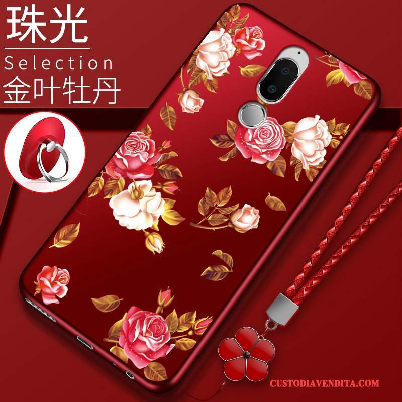 Custodia Huawei Mate 10 Lite Silicone Di Personalità Macchiati, Cover Huawei Mate 10 Lite Anti-caduta Rosso