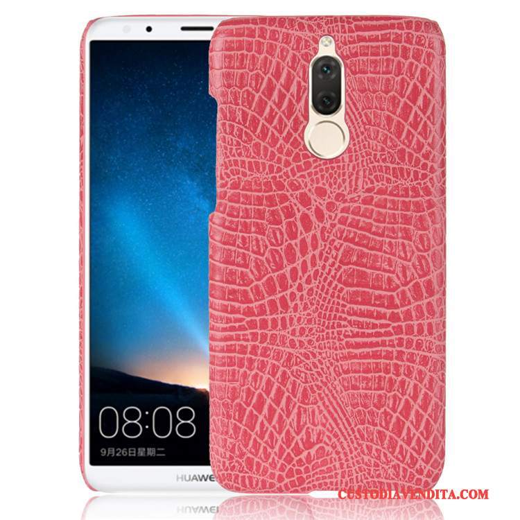 Custodia Huawei Mate 10 Lite Vintage Telefono Modello, Cover Huawei Mate 10 Lite Pelle Arancione Difficile