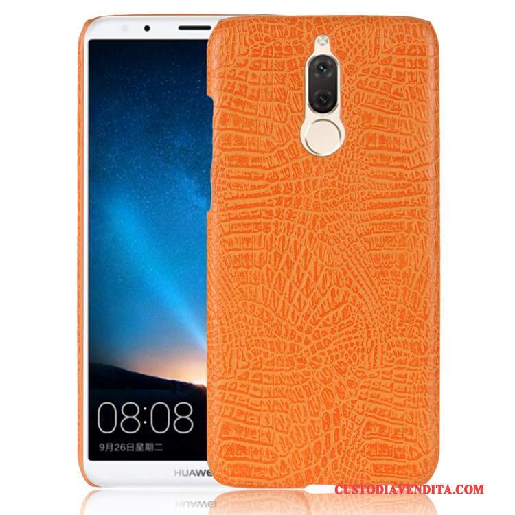 Custodia Huawei Mate 10 Lite Vintage Telefono Modello, Cover Huawei Mate 10 Lite Pelle Arancione Difficile