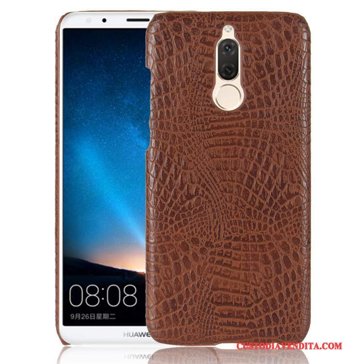 Custodia Huawei Mate 10 Lite Vintage Telefono Modello, Cover Huawei Mate 10 Lite Pelle Arancione Difficile