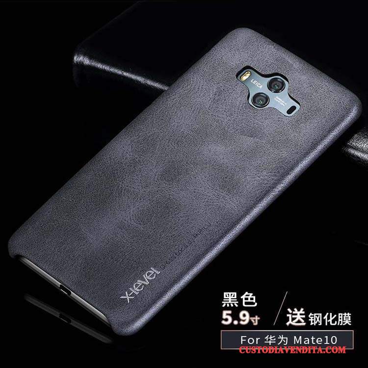 Custodia Huawei Mate 10 Pelle Affari Nero, Cover Huawei Mate 10 Protezione Telefono Anti-caduta